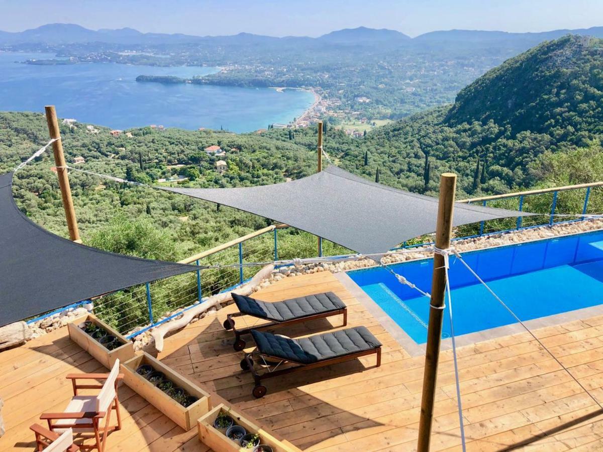 House Teigan Of Villa Intaba Breath Taking Sea Views Corfiot Riviera Corfu Island Greece With Pool Close To Ipsos Beach Pyrgi  Esterno foto