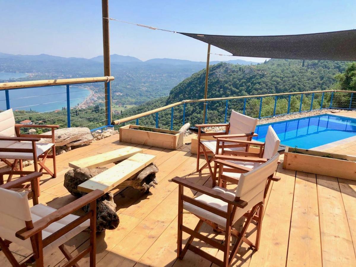 House Teigan Of Villa Intaba Breath Taking Sea Views Corfiot Riviera Corfu Island Greece With Pool Close To Ipsos Beach Pyrgi  Esterno foto